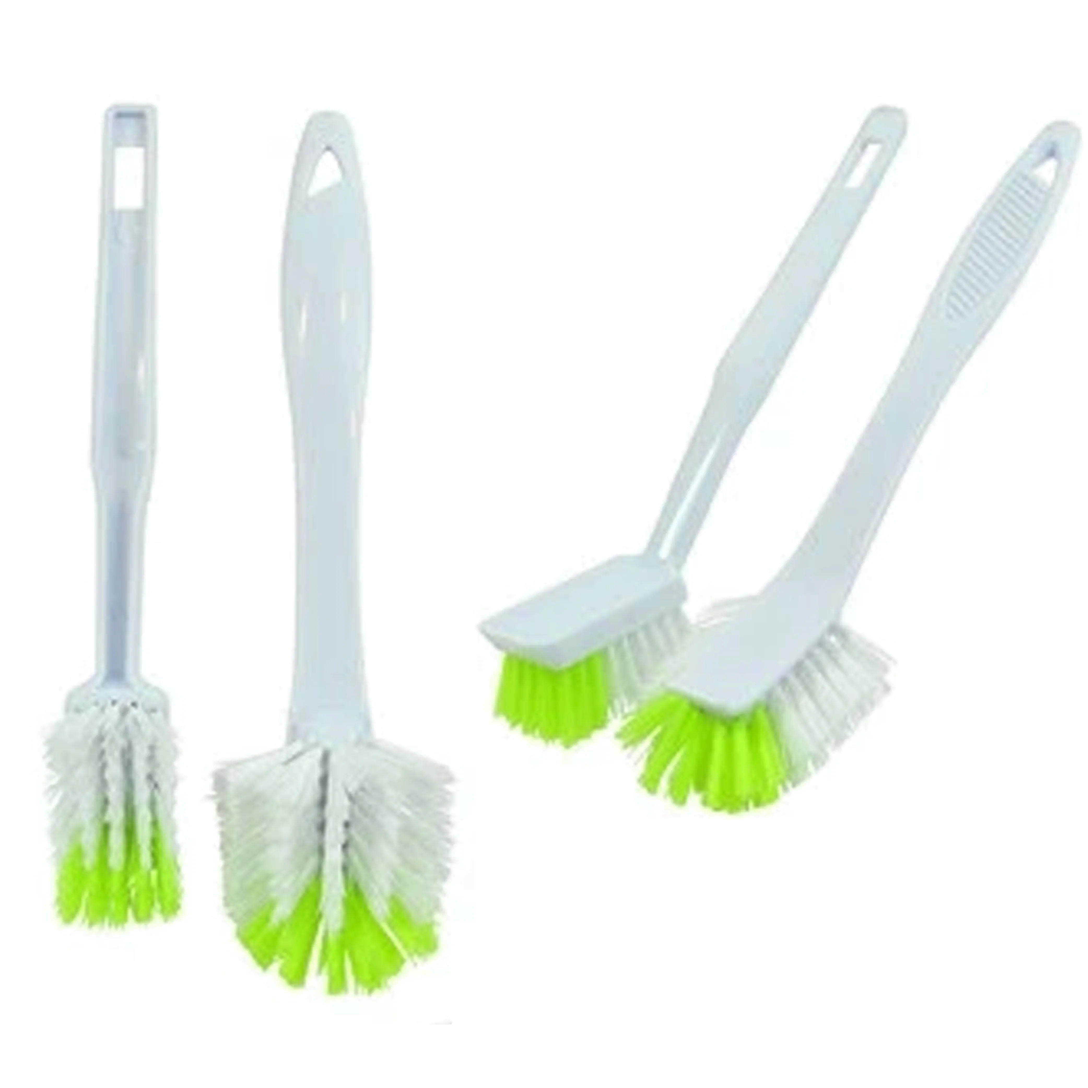 2 Pc Kitchen Scrub Dish Brush Set Vegetable Wash Assorted Scrubber Cleaner 10"
