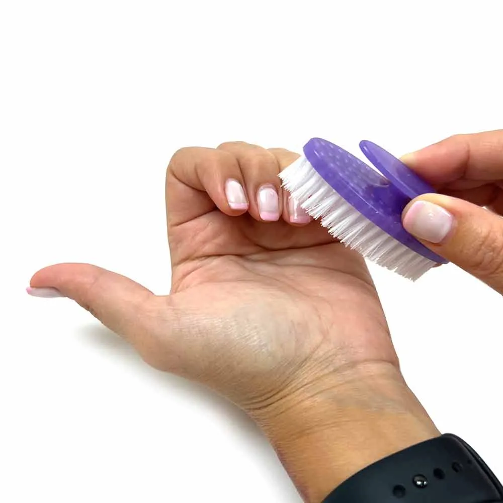 2 Pc Nail Cleaning Brush Set Manicure Pedicure Fingernail Salon Tool Bath Shower