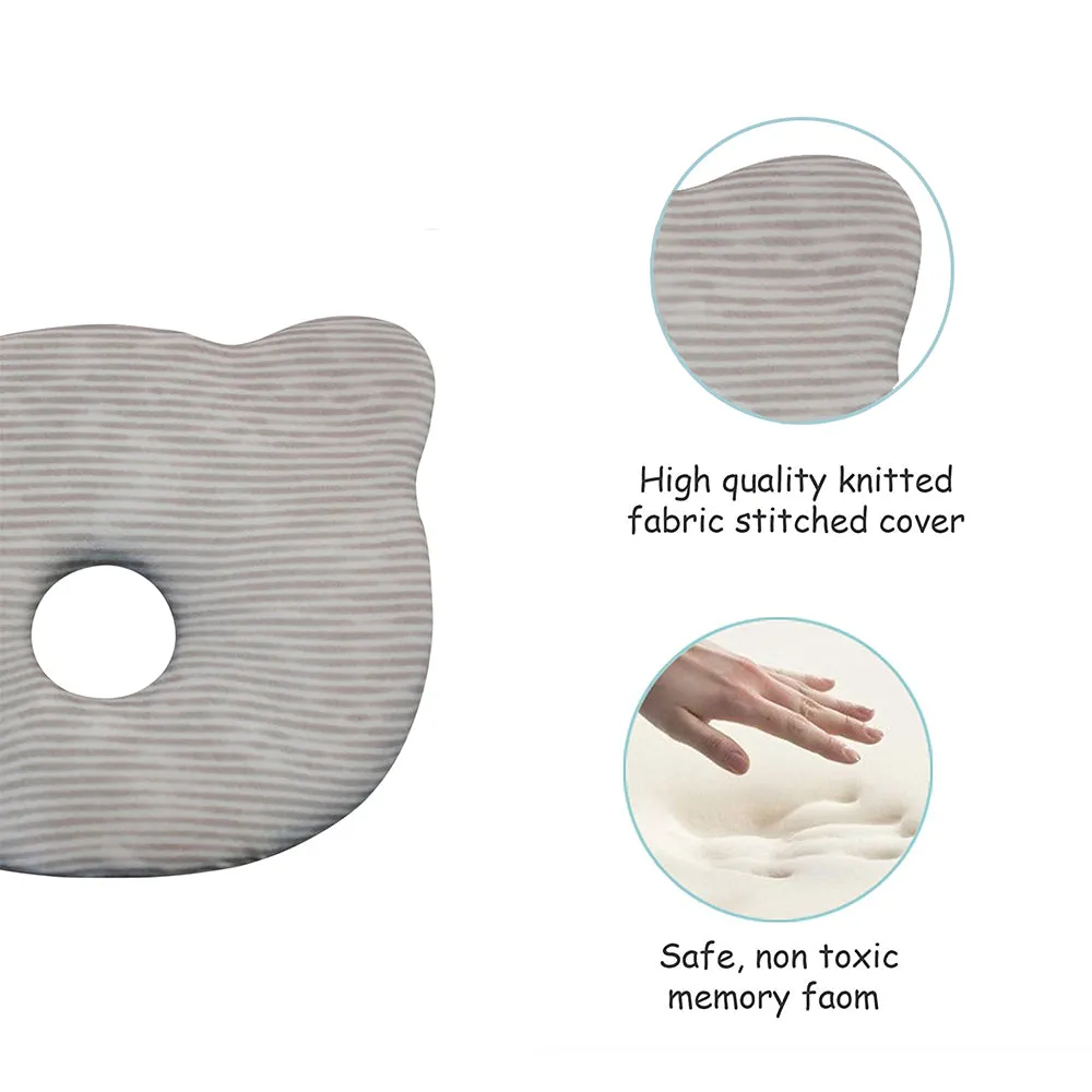 Abracadabra Memory Foam Baby Head Shaping Pillow - Grey Stripe