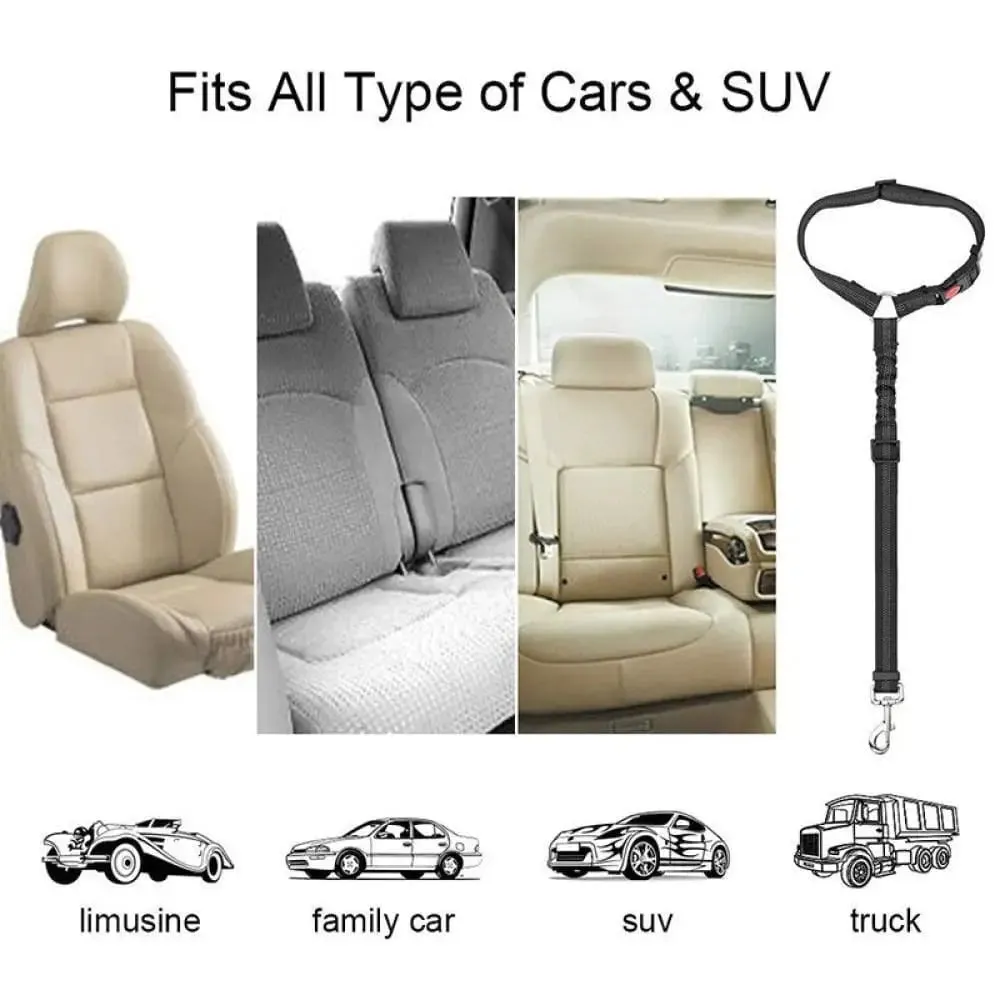 Adjustable Reflective Elastic Headrest Restraint Pet Vehicle Safety Belt for Dogs