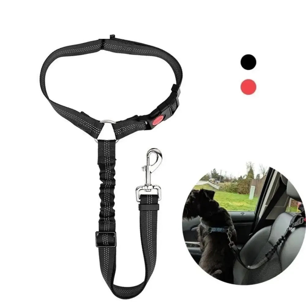 Adjustable Reflective Elastic Headrest Restraint Pet Vehicle Safety Belt for Dogs