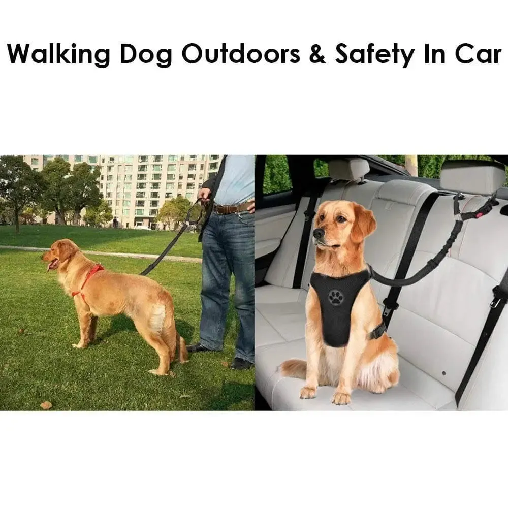 Adjustable Reflective Elastic Headrest Restraint Pet Vehicle Safety Belt for Dogs