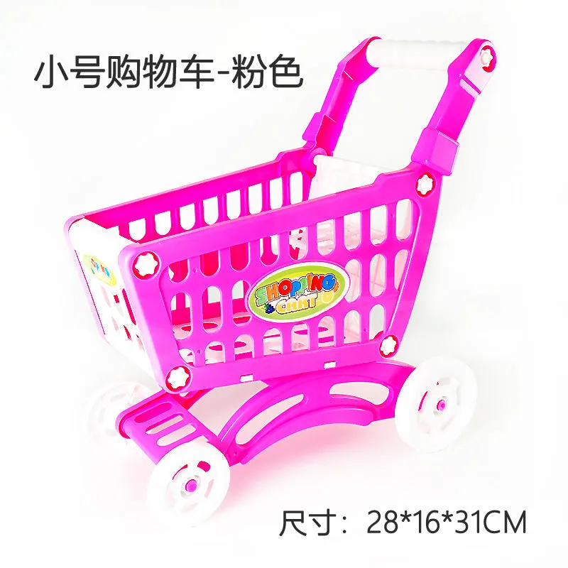 After home toy children's shopping cart set Child kitchen cut fruit simulation supermarket truck night market stall