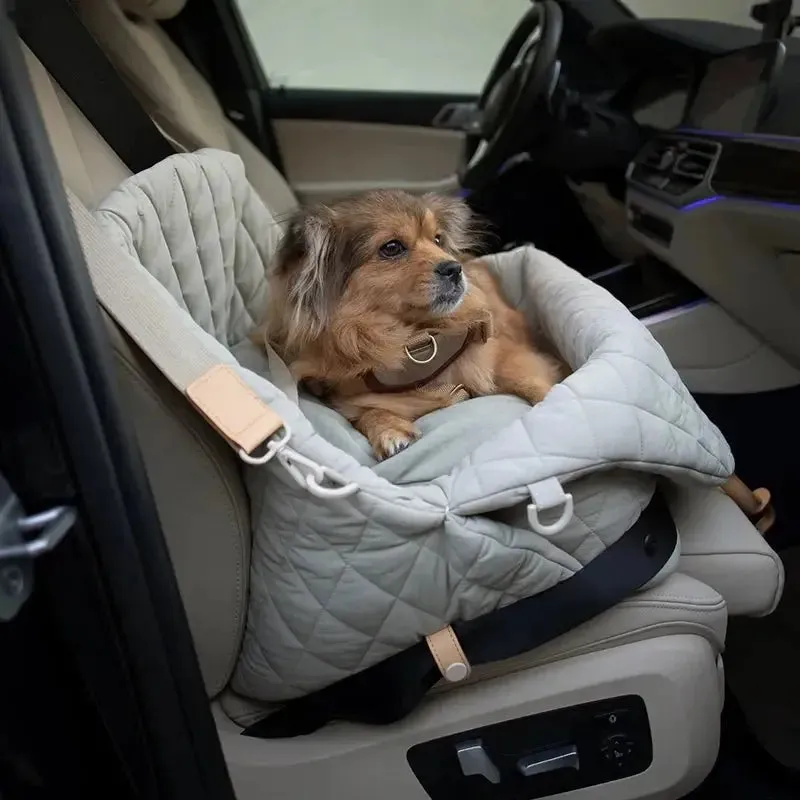 Anniepaw Luxury Dog Carrier Car Seat Handbag Portable Washable Travel Bed with Seat Belt