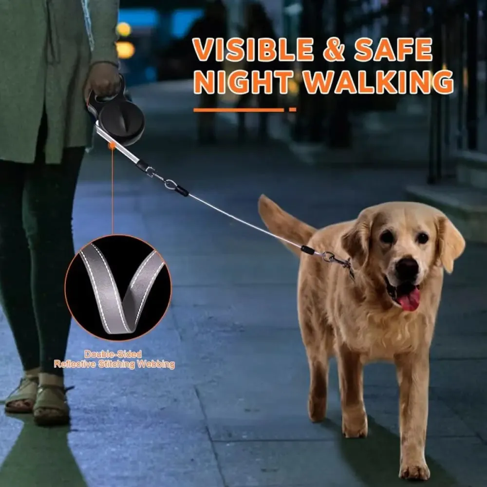 Autobrake Retractable Comfortable Heavy Duty no Tangle Leash for Large Dogs Prevent Pulling