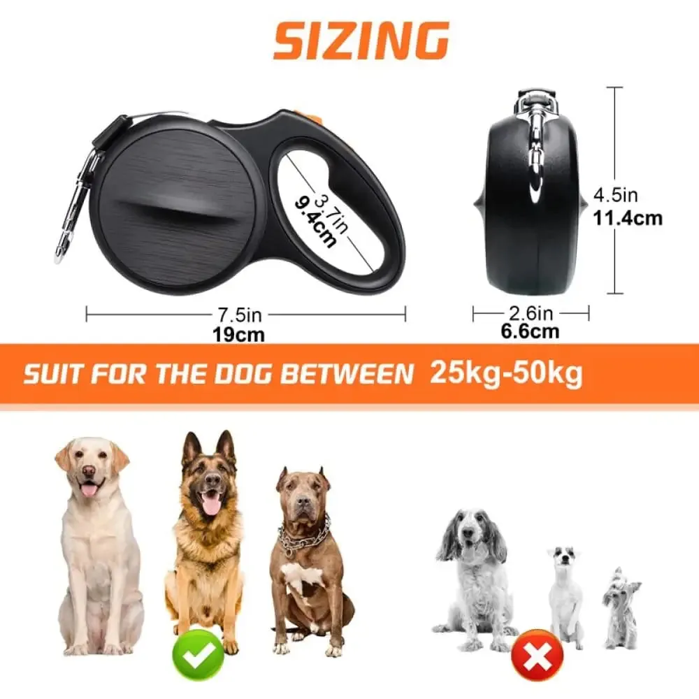 Autobrake Retractable Comfortable Heavy Duty no Tangle Leash for Large Dogs Prevent Pulling