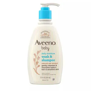 Aveeno Baby Daily Moisture Gentle Body Bath Wash & Shampoo, Oat Extract - 12oz