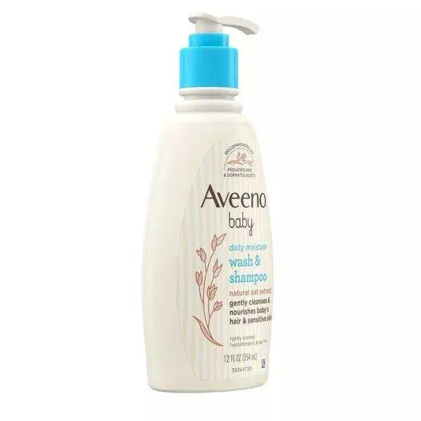Aveeno Baby Daily Moisture Gentle Body Bath Wash & Shampoo, Oat Extract - 12oz