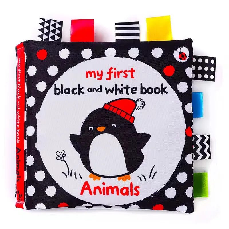 Baby High Contrast Educational Interactive Rattle Cloth Book Toys