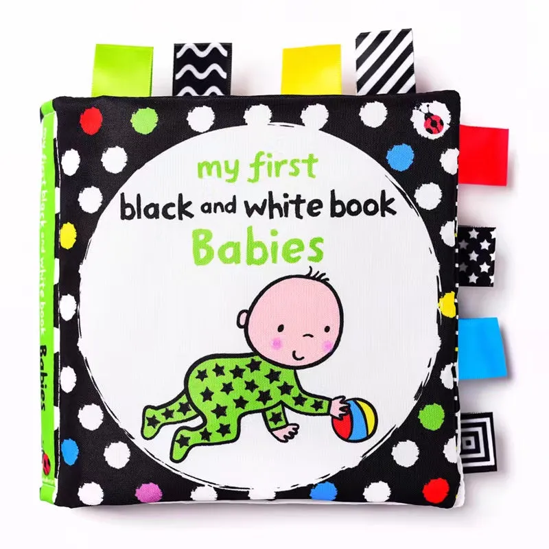 Baby High Contrast Educational Interactive Rattle Cloth Book Toys