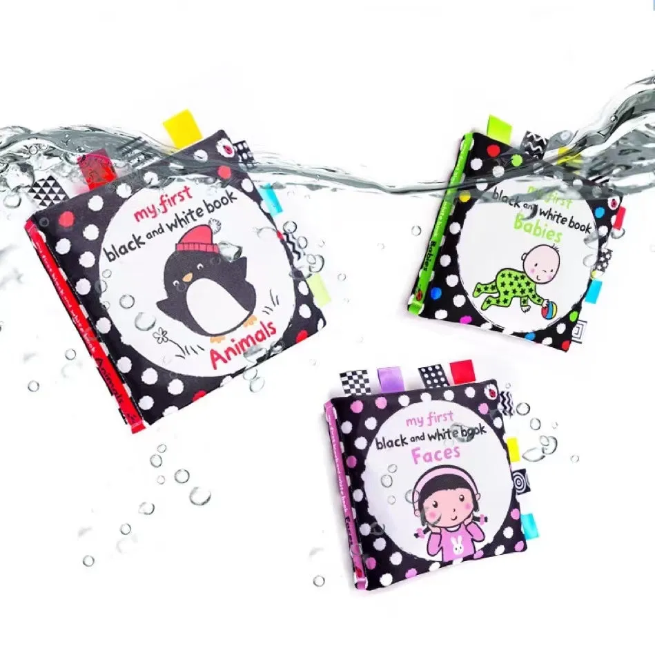 Baby High Contrast Educational Interactive Rattle Cloth Book Toys