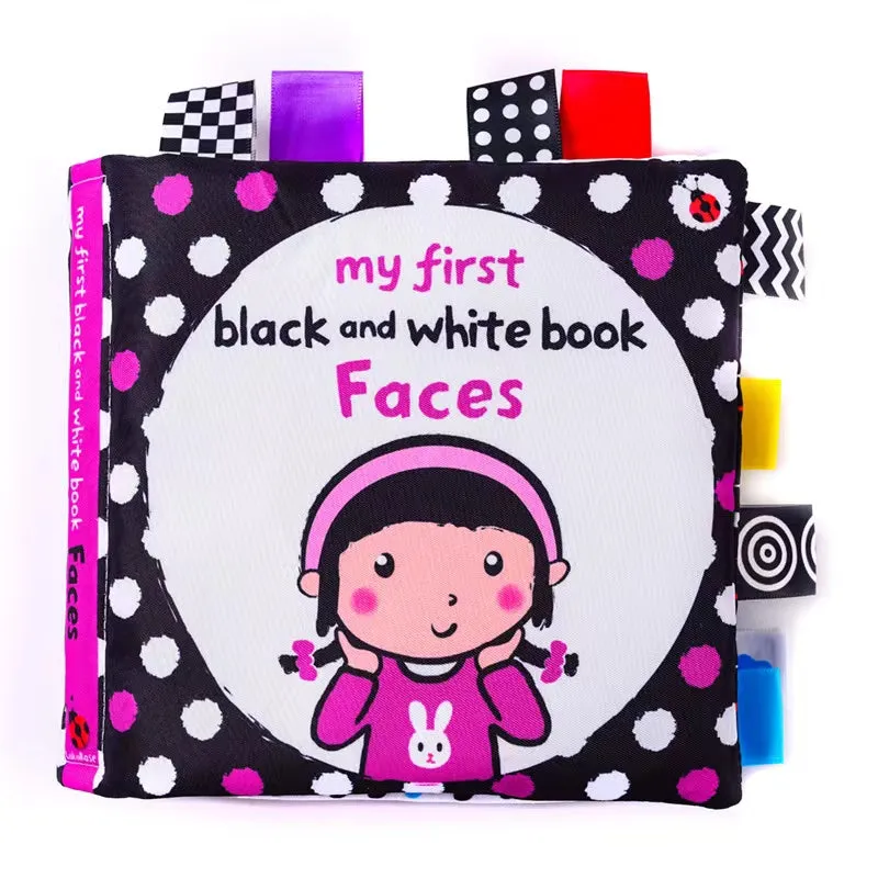 Baby High Contrast Educational Interactive Rattle Cloth Book Toys