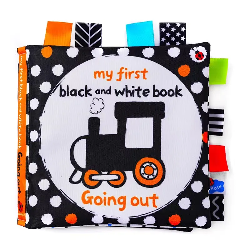 Baby High Contrast Educational Interactive Rattle Cloth Book Toys