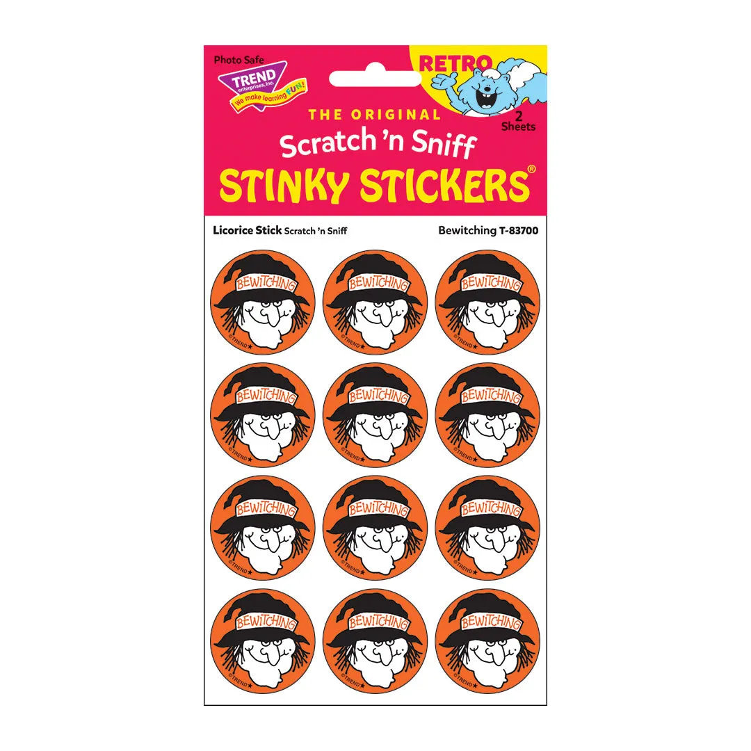Bewitching, Licorice Stick scent Retro Scratch 'n Sniff Stinky Stickers®