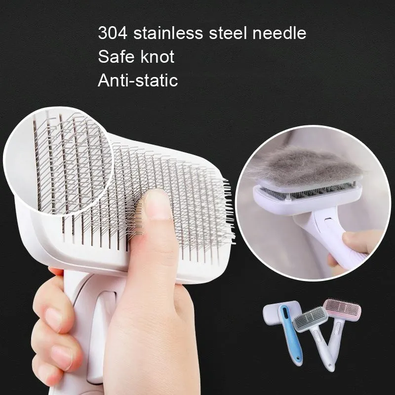 Blue Steel Needle Pet Hair Comb