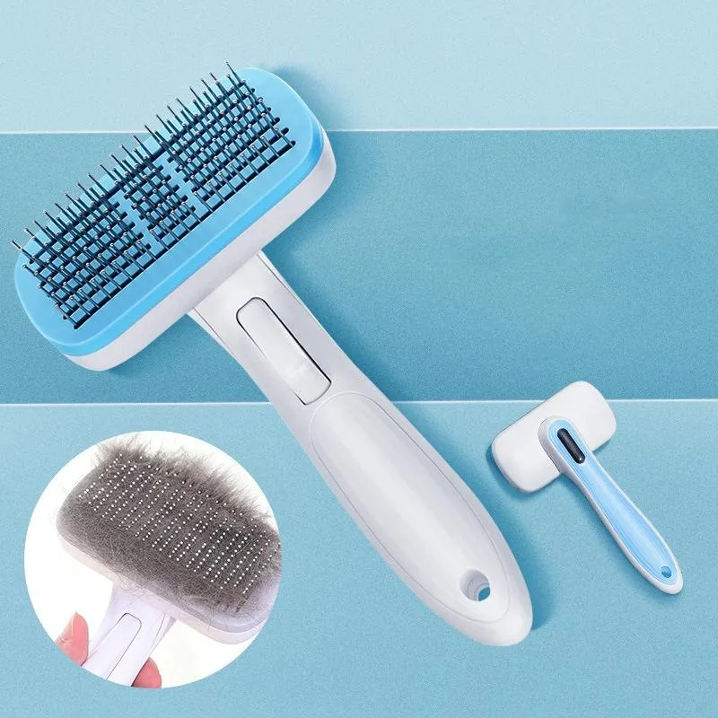Blue Steel Needle Pet Hair Comb