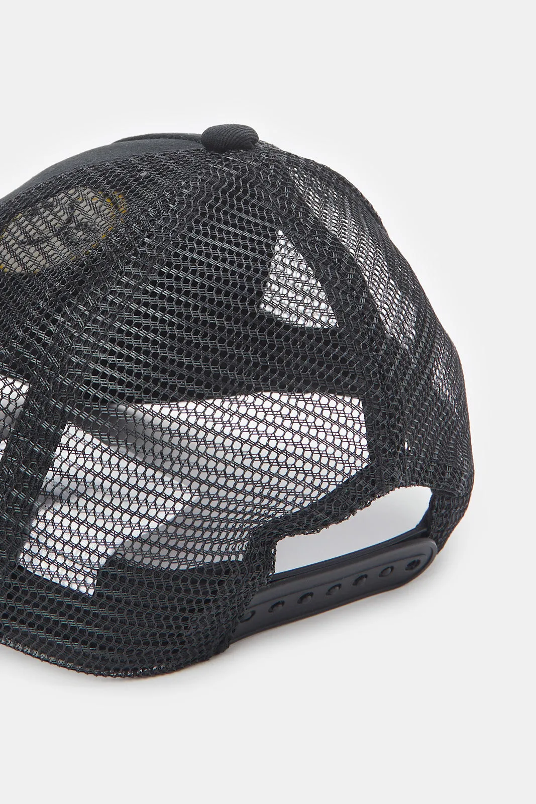 Boys Black Smiley Face Print Cap