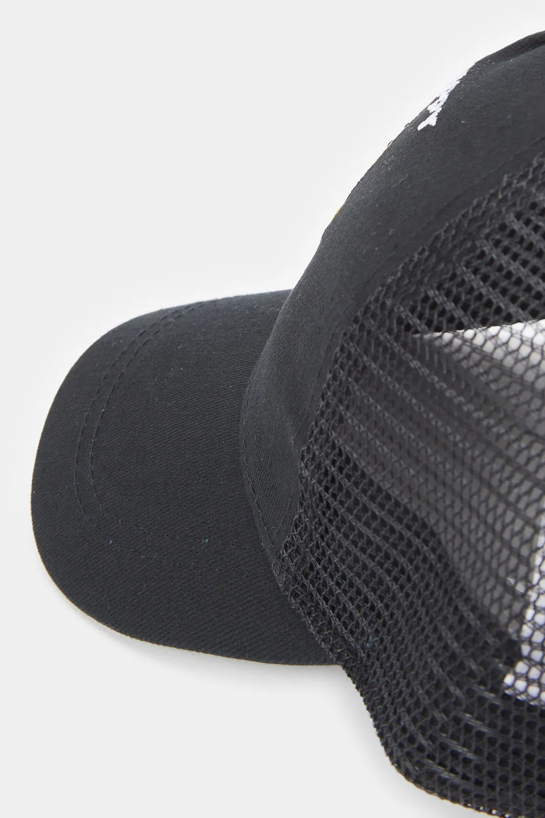 Boys Black Smiley Face Print Cap