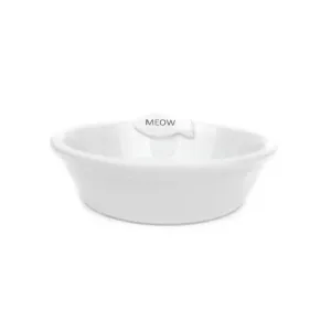 Cattitude Ceramic Fish Bowl White