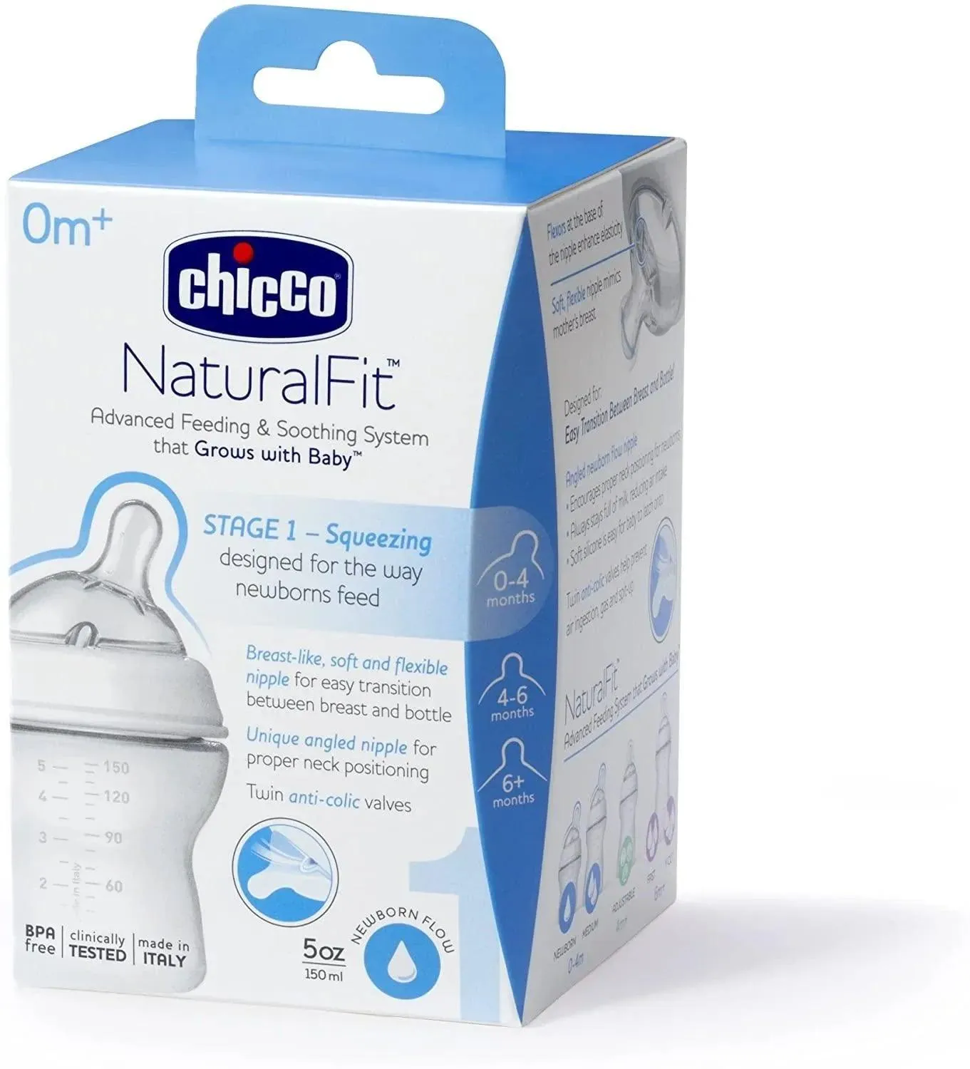 Chicco NaturalFit Baby Bottle - 5oz/150ml- 1-pack