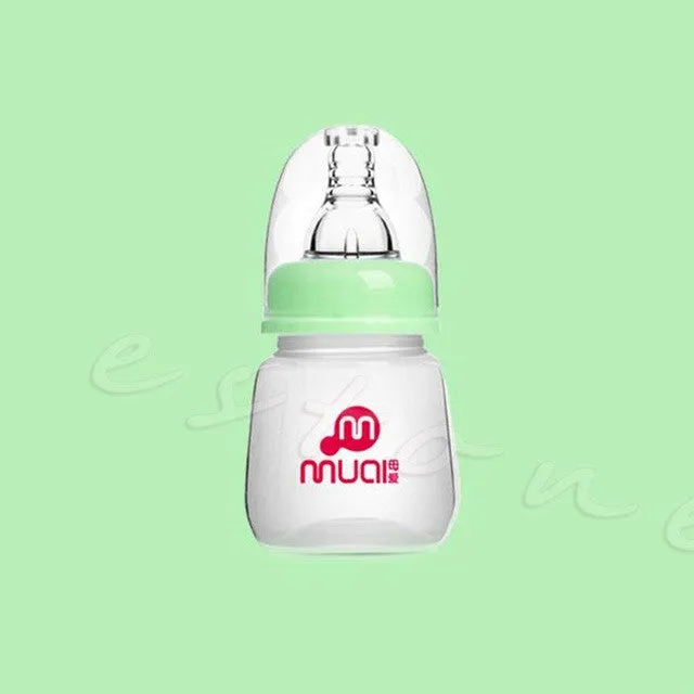 Cute Baby bottle Infant Newborn Cup Children Learn Feeding Drinking Handle Bottle kids Straw Juice water Bottle 80ML ER16162