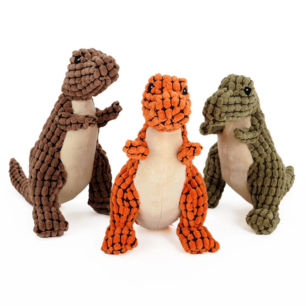 Dinosaur Interactive Dog Plush Squeaker Toy