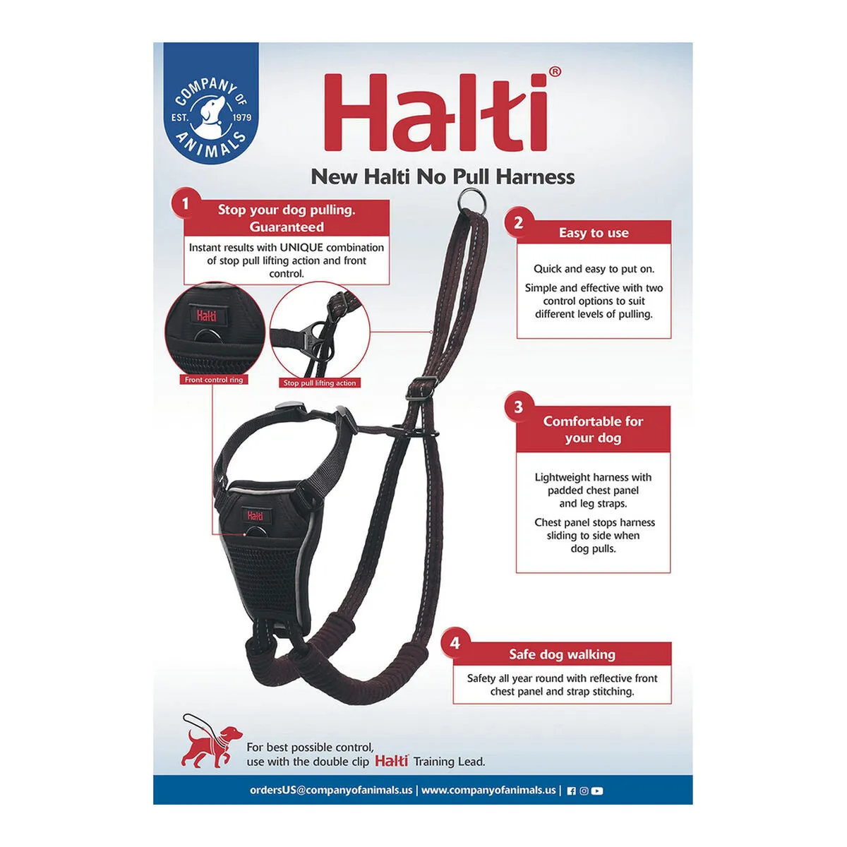 Dog Harness by Company of Animals Halti Size m 3456 Cm