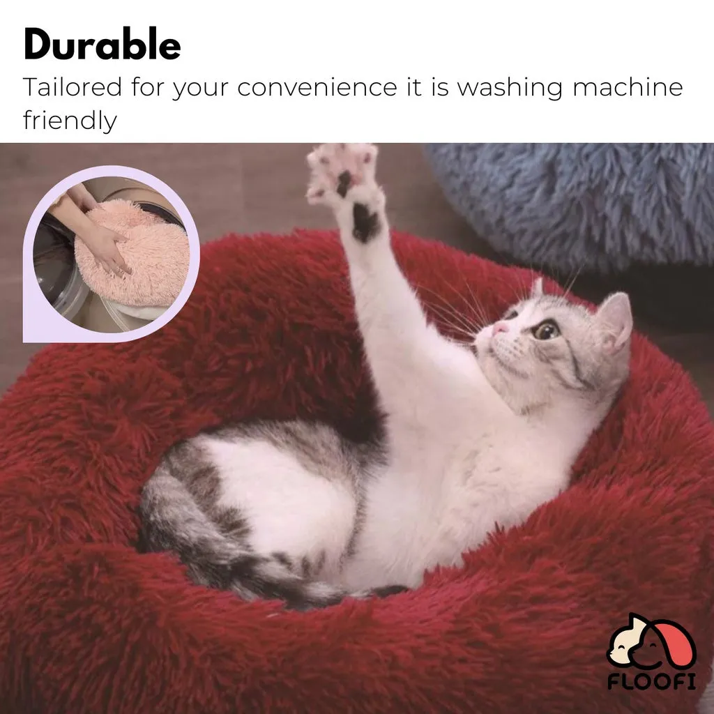 Extra Large Plush Round Pet Bed, Dark Grey, 100cm