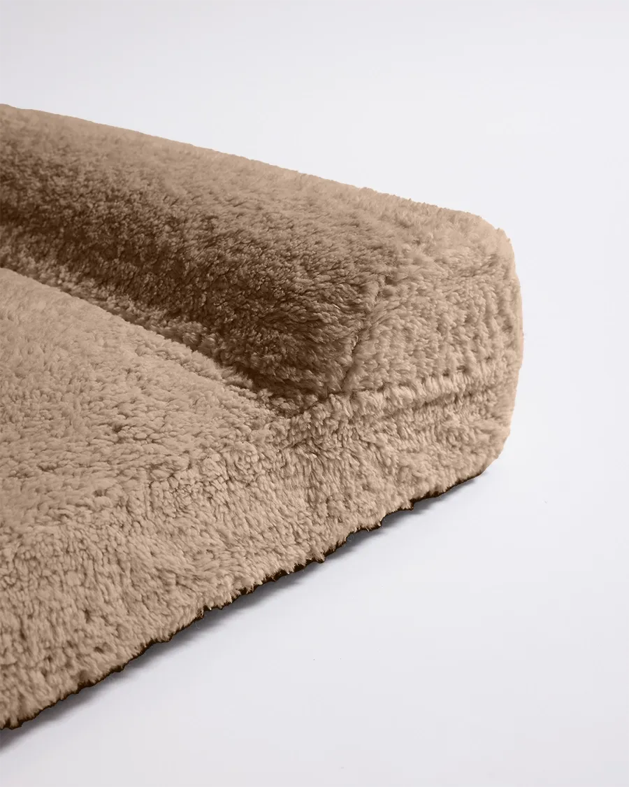 Faux Fur Pet Bed - Warm Grey