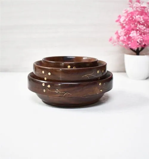 Handmade Multipurpose Wooden Serving Bowl 6x2 inch 5x2 inch 4x1.5 inches