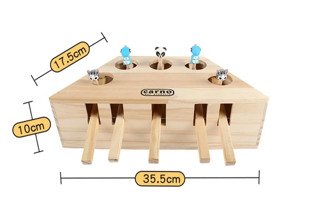 Interactive Wooden Cat Popping Toy