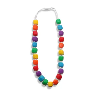Kids Chew Pendants Necklace - Bright Rainbow