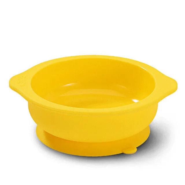 Mambobaby Baby Kids Child Feeding Lid Training Bowl Cartoon Binaural Baby Feeding Tableware Children Plate Sucker Bowl
