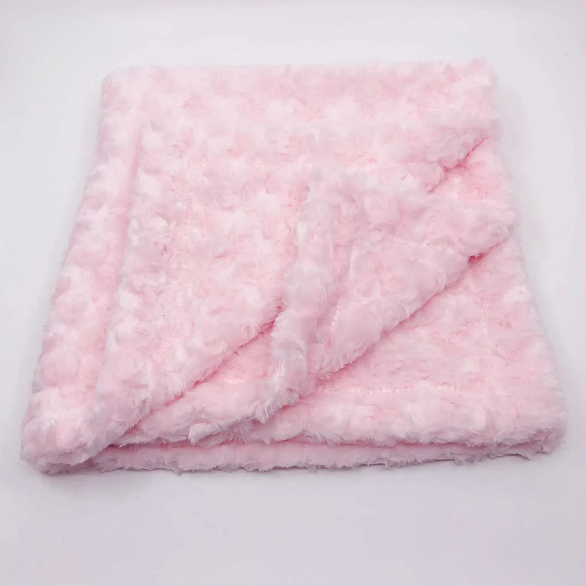Minky Pet Blankets in Pink Rosette Pattern