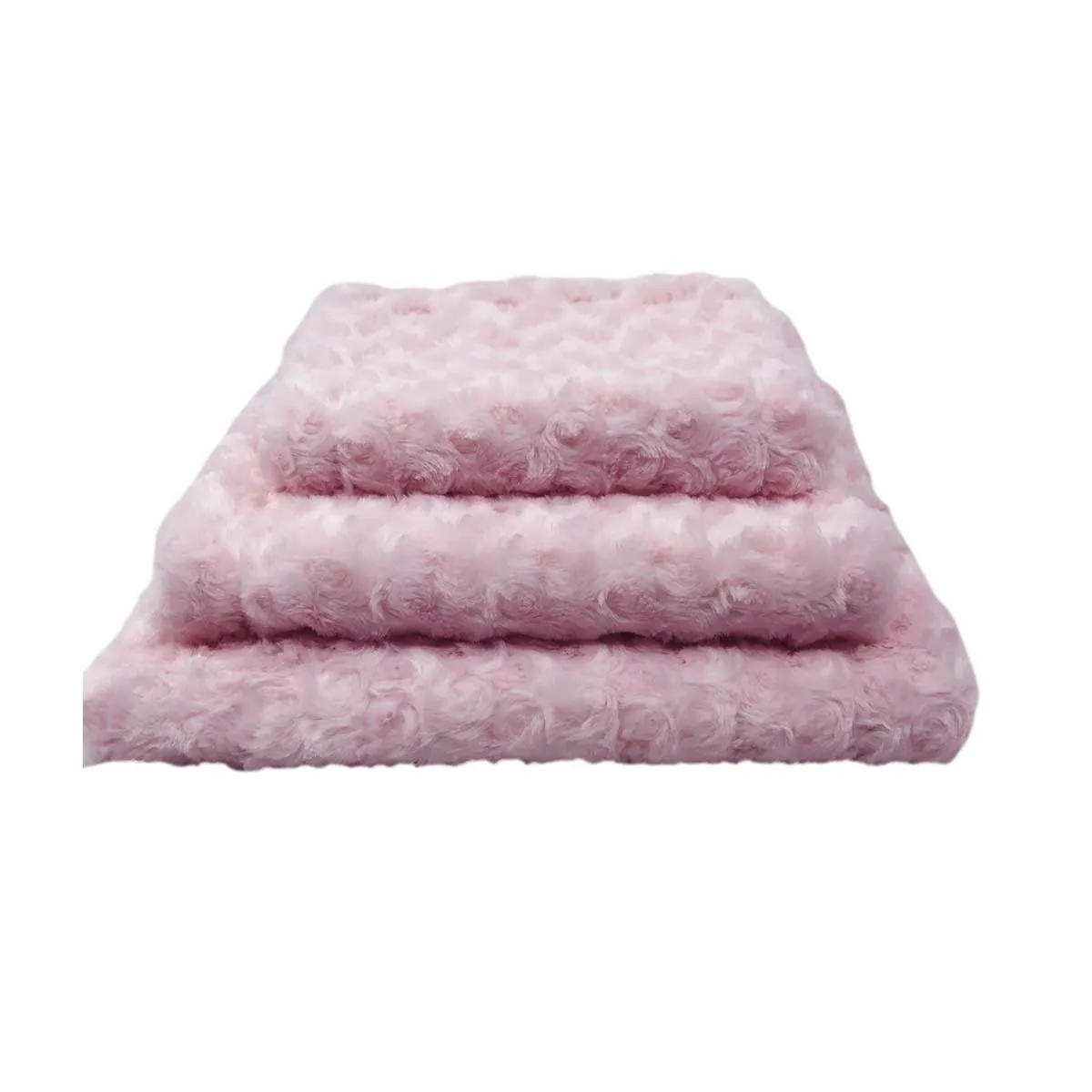 Minky Pet Blankets in Pink Rosette Pattern