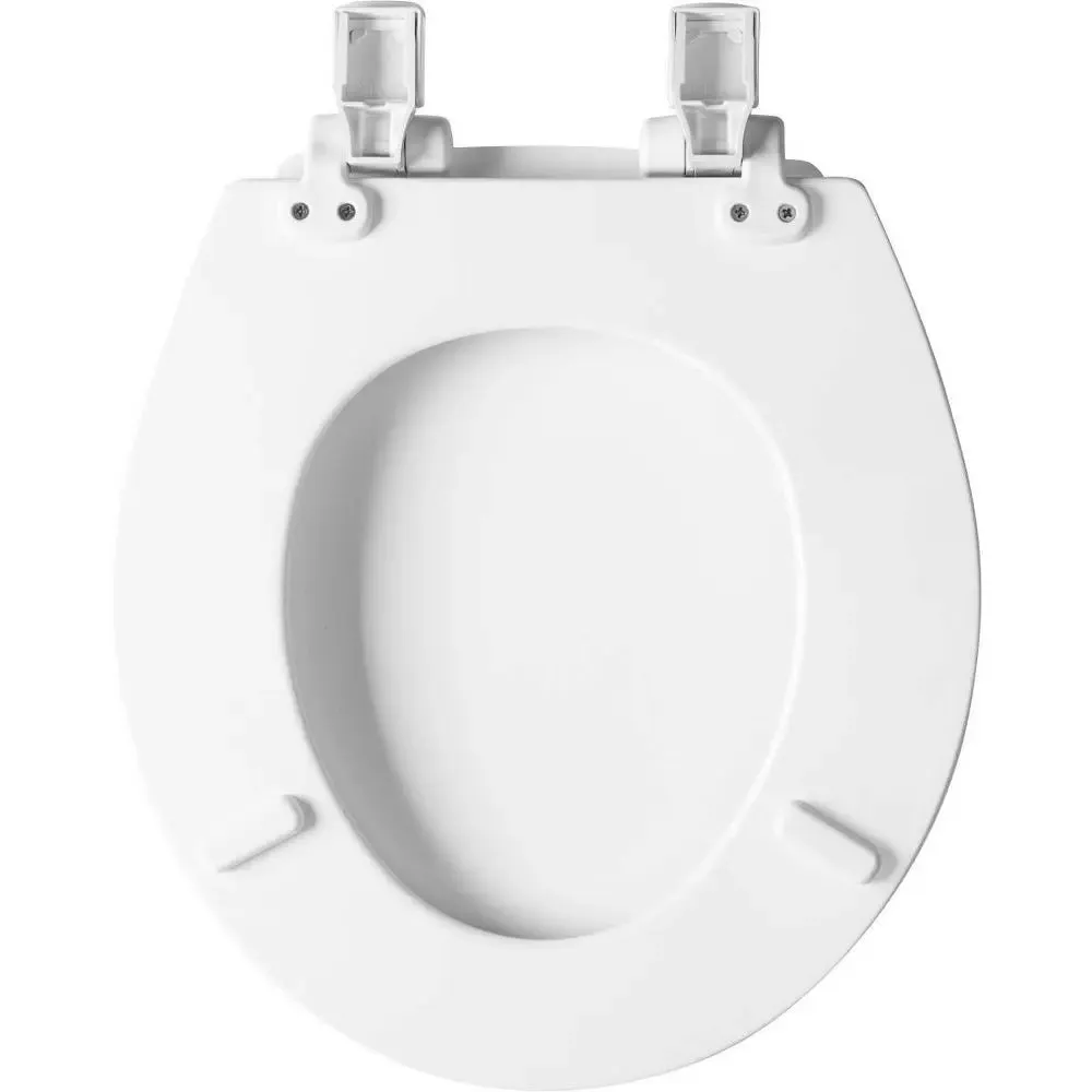 New - Kendall Never Loosens Round Enameled Wood Toilet Seat with Easy Clean and Slow