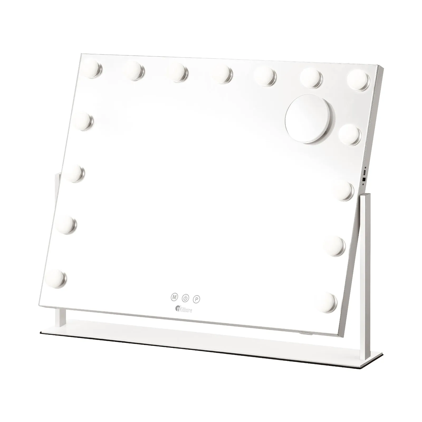 Oikiture Hollywood Makeup Mirrors LED Lights Bluetooth Rotation Vanity 58x46cm