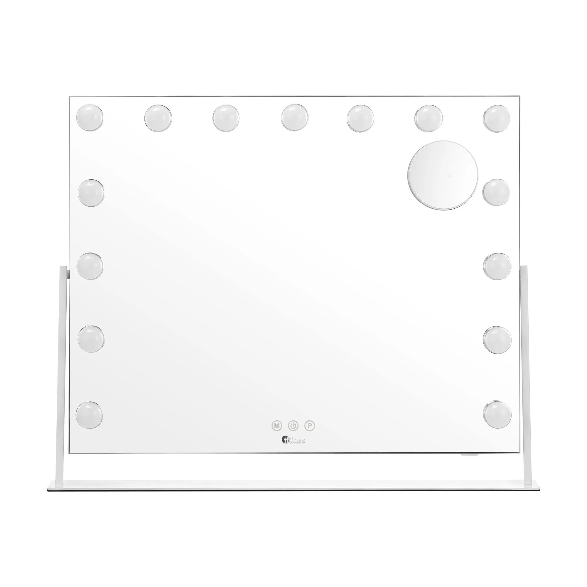 Oikiture Hollywood Makeup Mirrors LED Lights Bluetooth Rotation Vanity 58x46cm