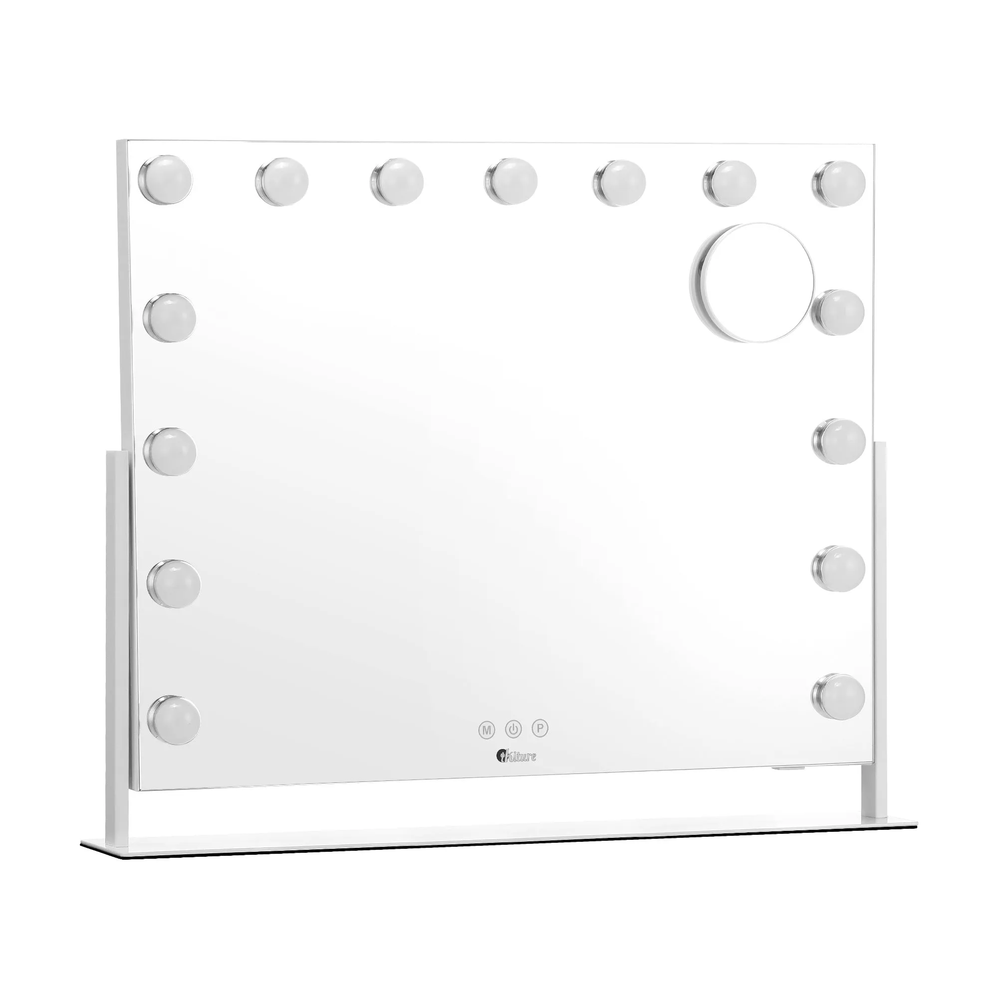 Oikiture Hollywood Makeup Mirrors LED Lights Bluetooth Rotation Vanity 58x46cm