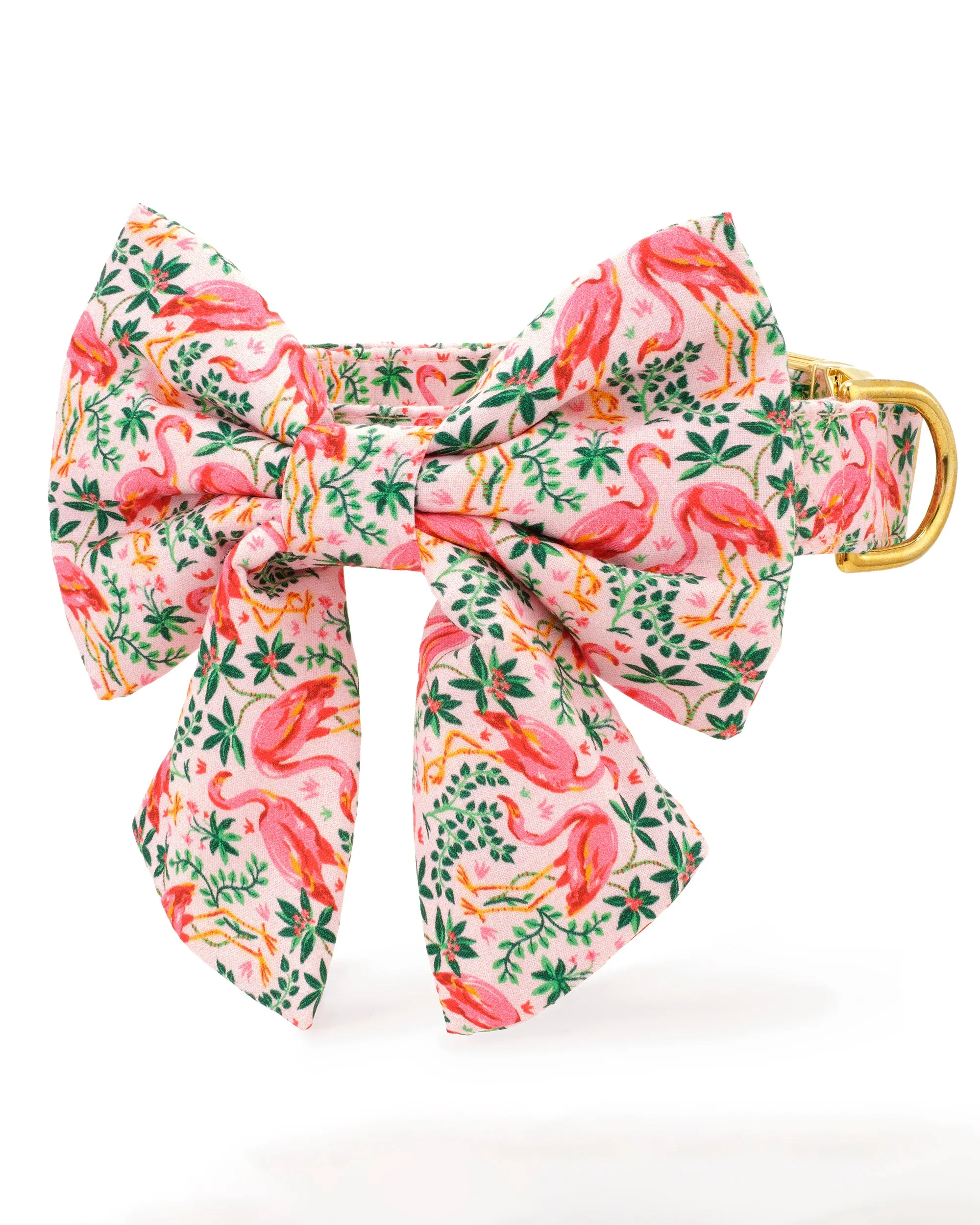 PF x The Foggy Dog Flock of Flamingos - Lady Dog Bow - Rose