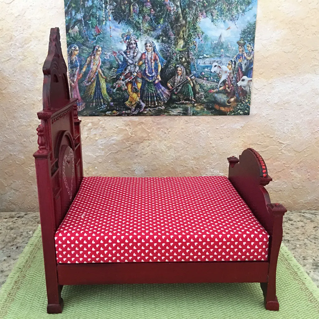 Queen of Vrindavan Roses - Rosewood Finish Bed