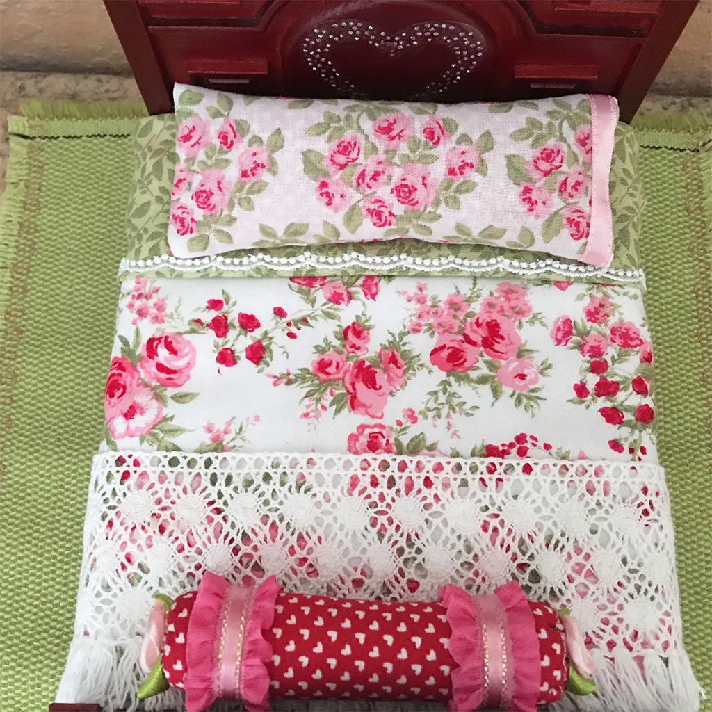 Queen of Vrindavan Roses - Rosewood Finish Bed