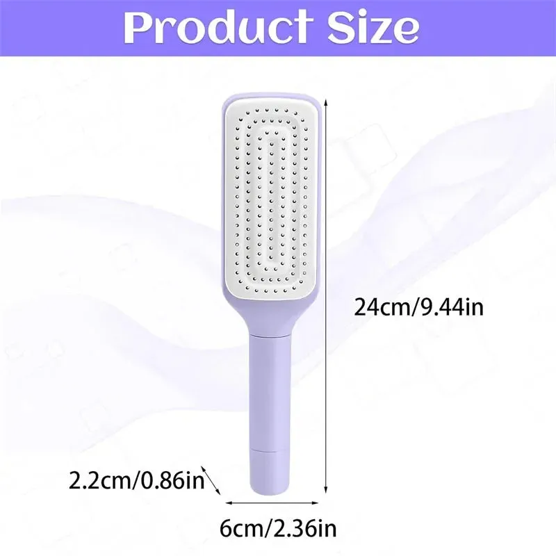 Rotatable Self-Cleaning Hair Brush  Anti-Static Scalp Massage Comb