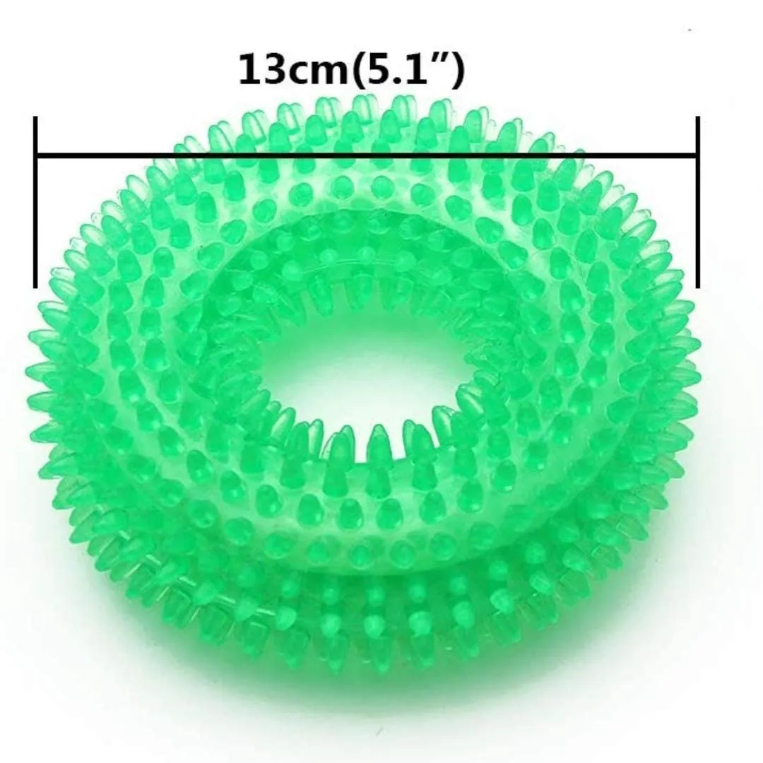 Squeaky Toys Combo of 4 Dog Toys Puppy Toys Spike Rim | Spike Rugby | Latex Baseball | Latex Hedgehog (Combo of 4)