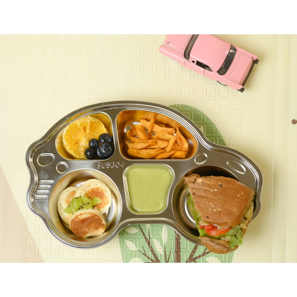 Stainless Steel 5 section Car Lunch Plate