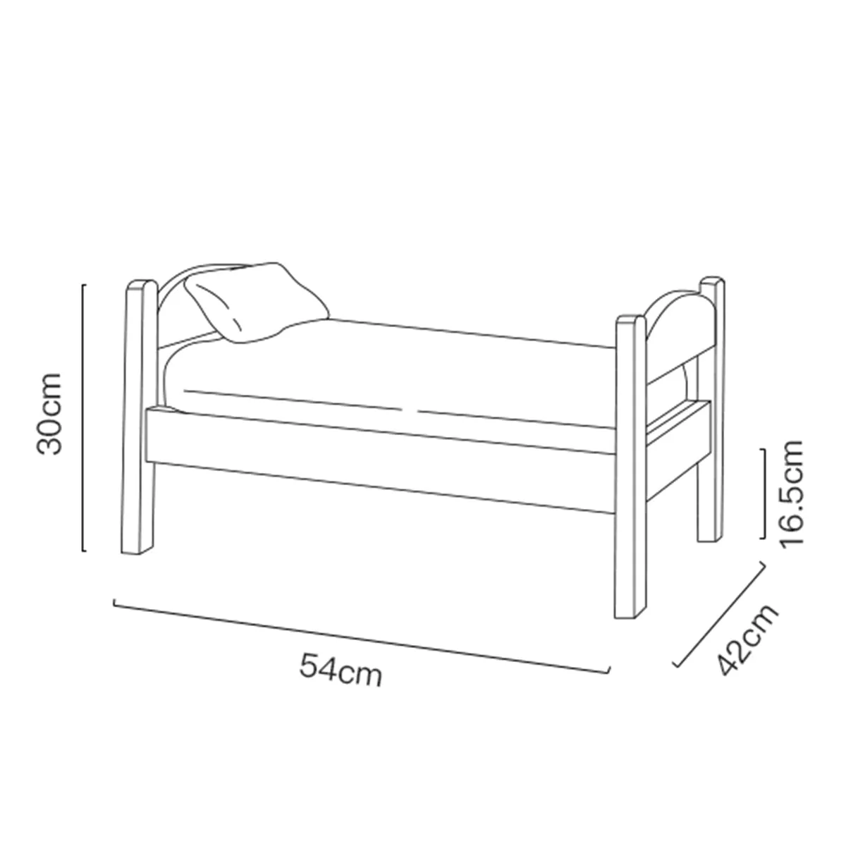 Sweet Dream Natural Wood Pet Bed With White Quilt Set