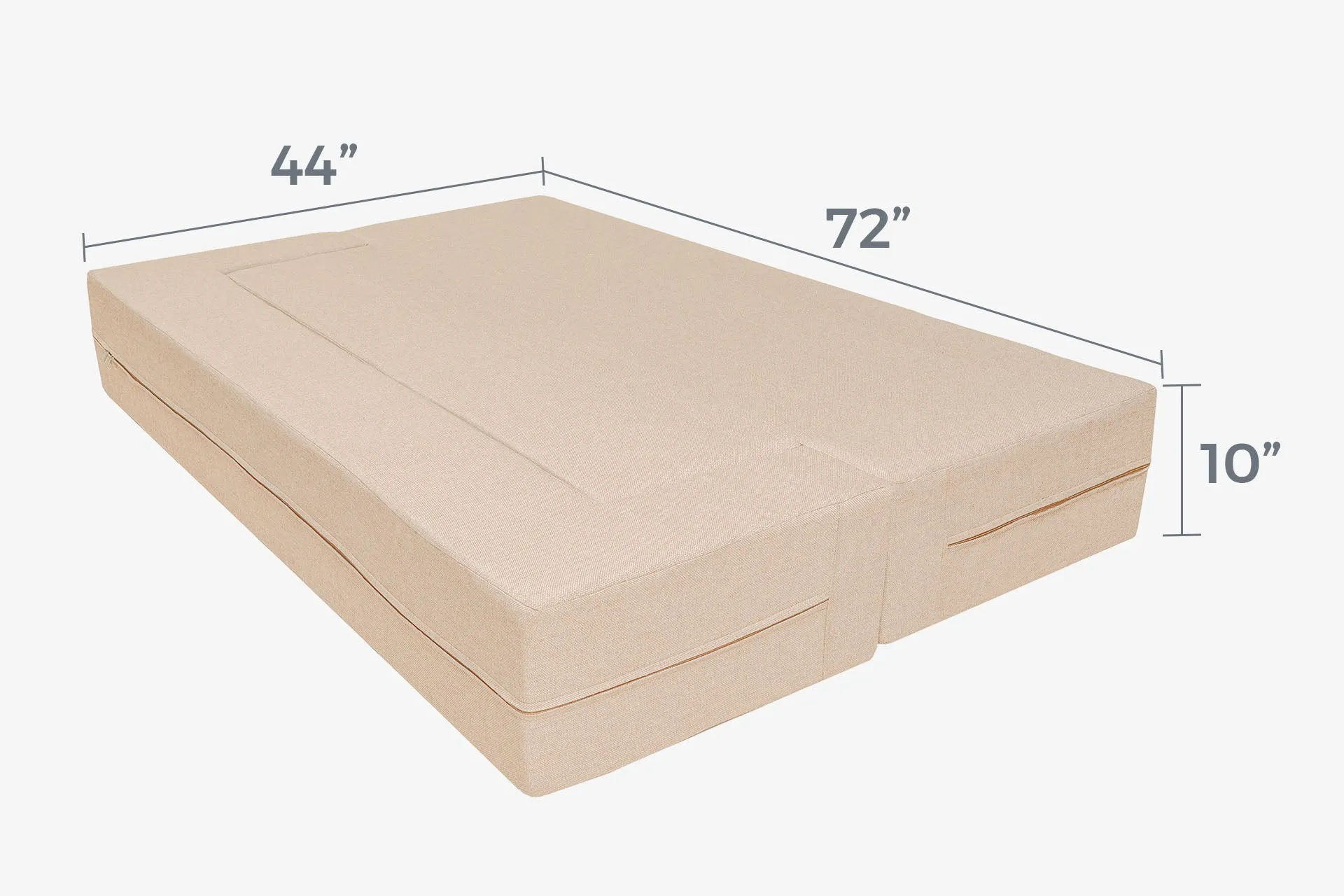 Uberlyfe New Age Folding Sofa Bed, Beige | 3 Seater | 3 Cushions- Blue Medallion Pattern